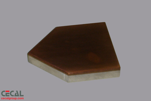 Placa bimetálica para transição alumínio-cobre