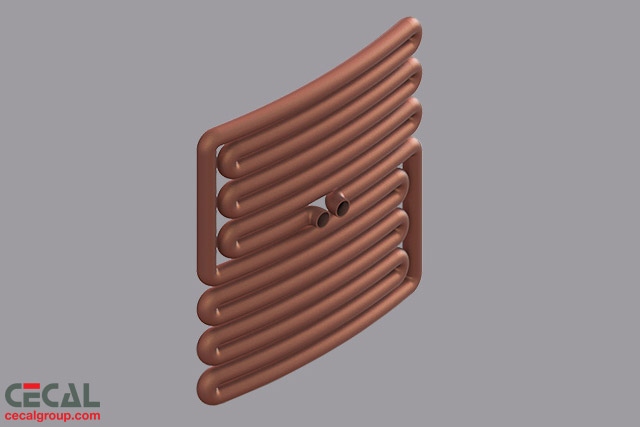 Copper cooled coil panel